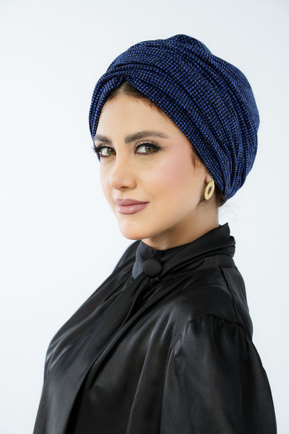 Turban with Bandana Navy Blue