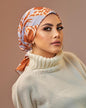 Turban with tie - Orange & Blue