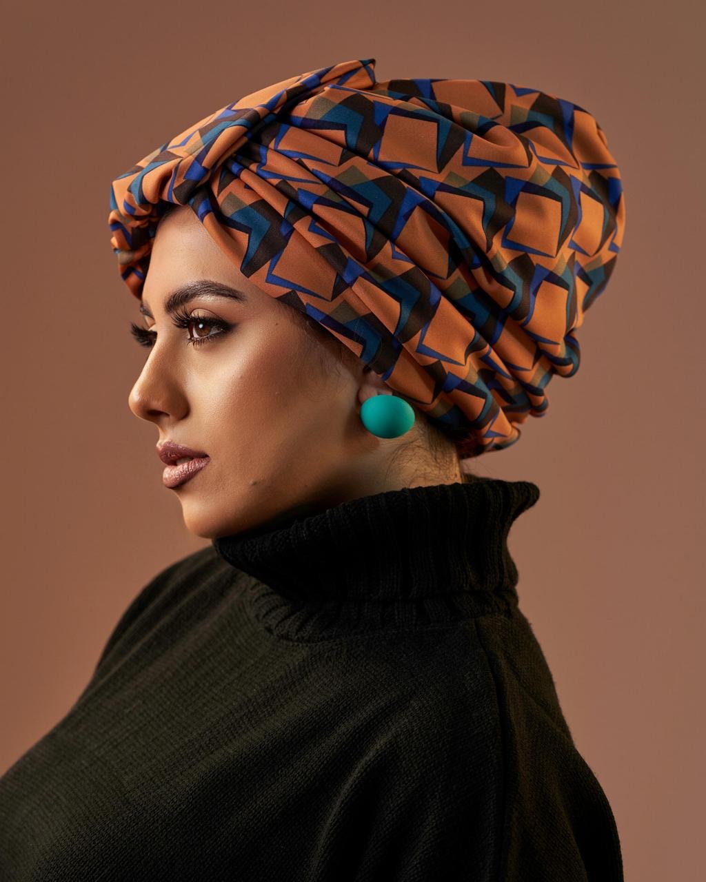 Formal Turban - Orange & Blue
