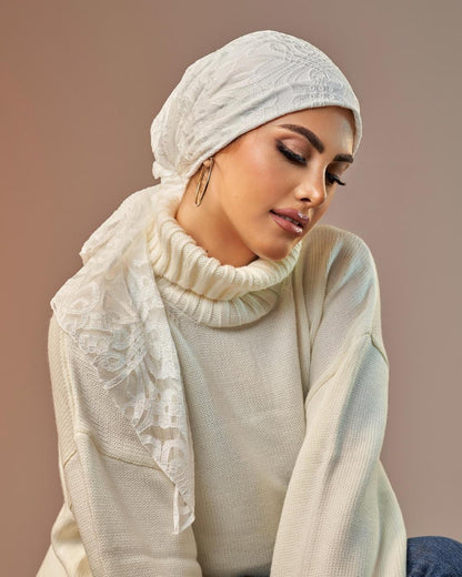 Turban with tie - Off White