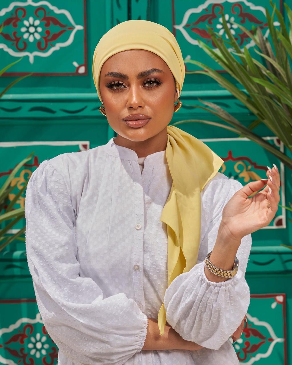 Turban with tie - Yellow