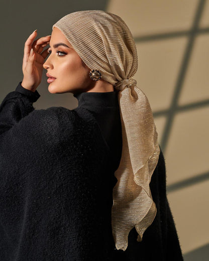 Turban with tie - Gold