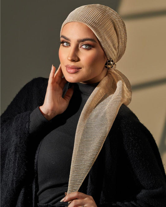 Turban with tie - Gold