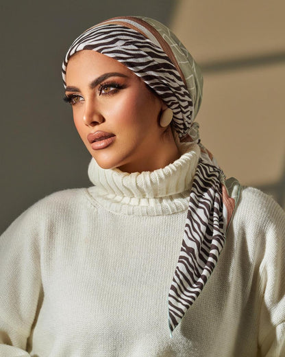 Turban with tie - Black White Brown Green