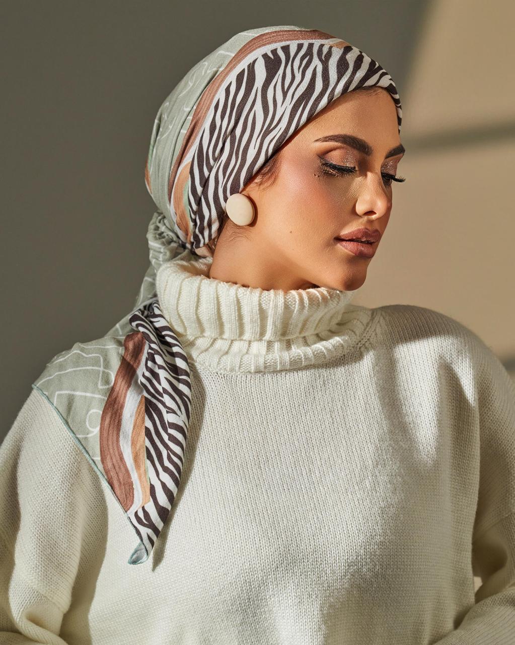 Turban with tie - Black White Brown Green