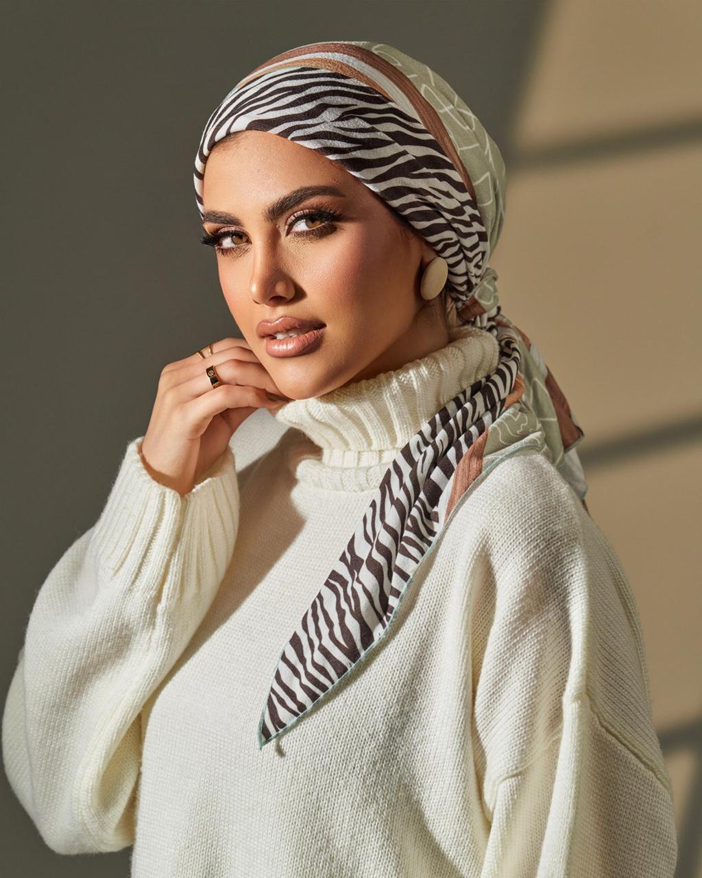 Turban with tie - Black White Brown Green