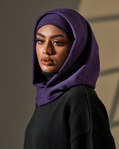 Two Pieces Hijab - Dark Violet