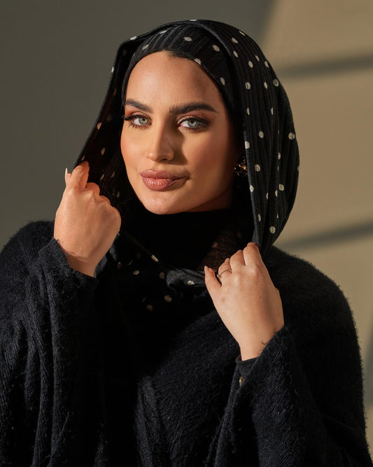 Two Pieces Hijab - Black and White