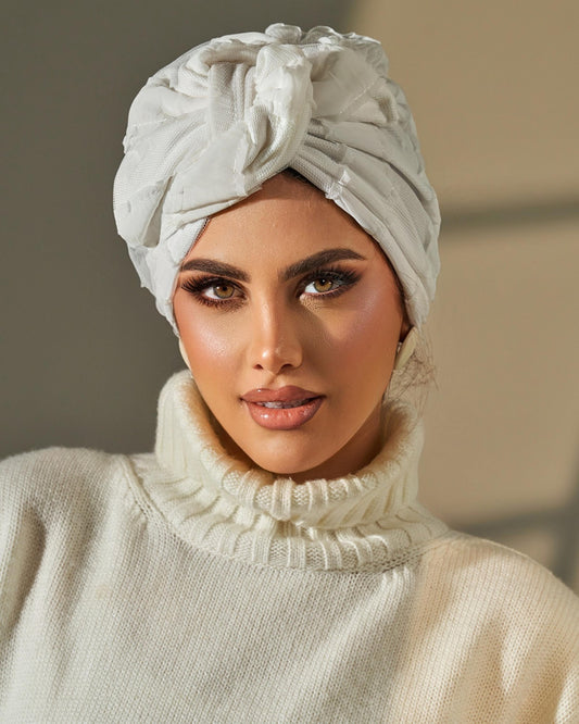 Turban Tulle - White