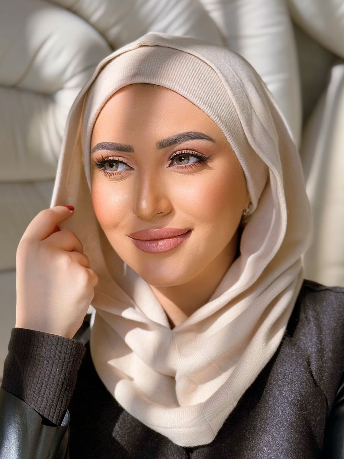 Wool - Two pieces Hijab - light Beige